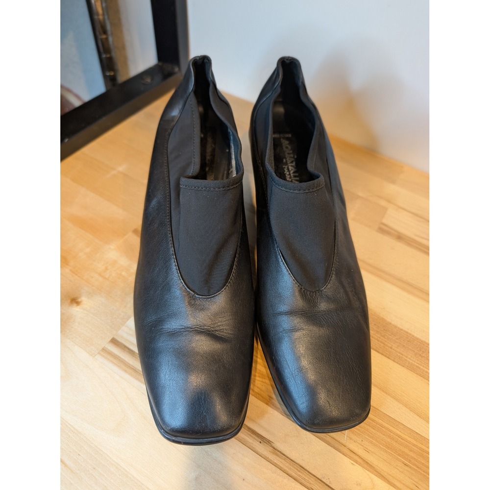 Aquatallia Women's Ankle Pump Size 10‎ Wedge Waterproof Black Leather B1
